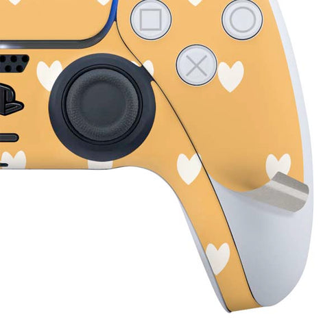 Yellow and White Hearts PS5 Controller Skin